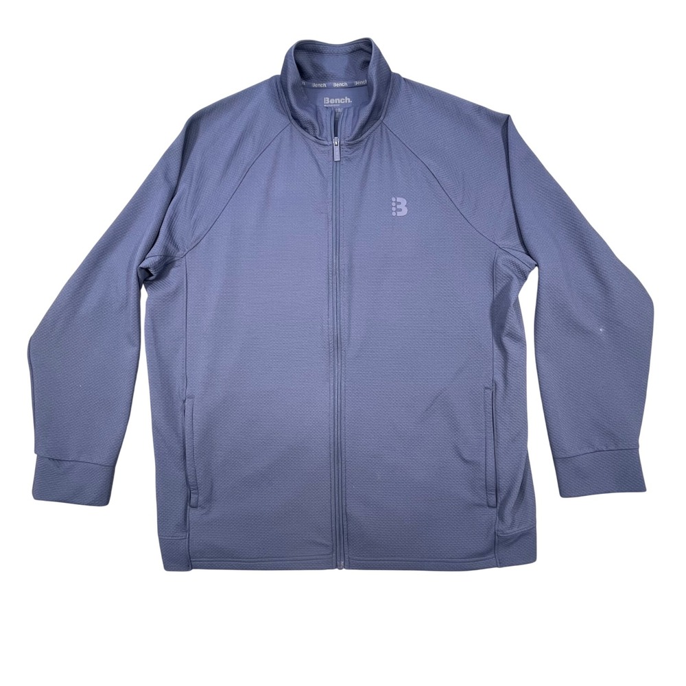 Bench Urbanwear Blue Waffle Knit Full Zip Track Jacket Y2K Mens XL